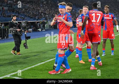13 marzo 2025, Stadio Olimpico, Roma, Italia; UEFA Europa League, turno 16, partita di calcio a 2 gambe; Lazio contro Viktoria Plzen; Foto Stock