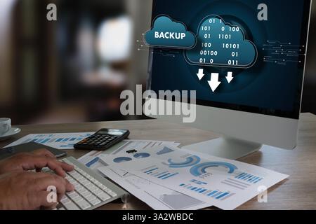 LIVE STREAMING Backup Download digitale di elaborazione un trasferimento dei dati , il download di streaming Foto Stock