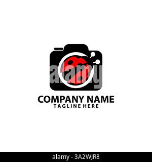 vettore di progettazione del logo del bug della fotocamera Illustrazione Vettoriale