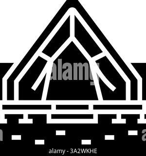 illustrazione vettoriale icona glifo fitness sostenibile per il benessere all'aperto della tenda Illustrazione Vettoriale