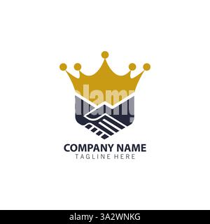 vettore di design del logo king deal Illustrazione Vettoriale