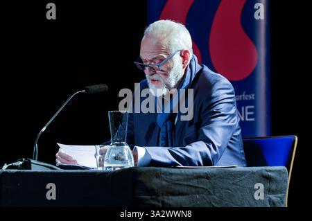 Jan-Gregor Kremp bei der Lit. Colonia 2025 Veranstaltung Twist - Über eine Eskalation auf Hoher SEE a Kulturkirche. Köln, 13.03.2025 *** Jan Gregor Kremp all'evento LIT Cologne 2025 Twist Über eine Eskalation auf Hoher SEE in Kulturkirche Köln, 13 03 2025 foto:XR.xSchmiegeltx/xFuturexImagex twist 5314 Foto Stock