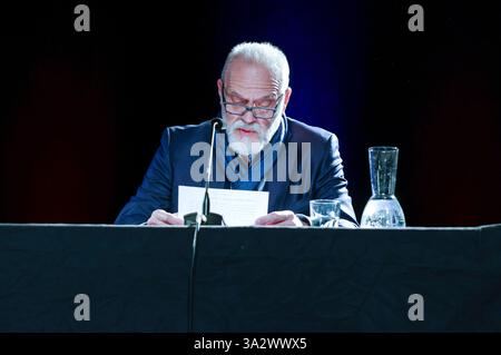 Jan-Gregor Kremp bei der Lit. Colonia 2025 Veranstaltung Twist - Über eine Eskalation auf Hoher SEE a Kulturkirche. Köln, 13.03.2025 *** Jan Gregor Kremp all'evento LIT Cologne 2025 Twist Über eine Eskalation auf Hoher SEE in Kulturkirche Köln, 13 03 2025 foto:XR.xSchmiegeltx/xFuturexImagex twist 5329 Foto Stock
