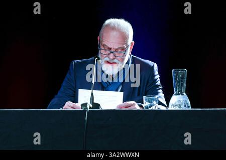 Jan-Gregor Kremp bei der Lit. Colonia 2025 Veranstaltung Twist - Über eine Eskalation auf Hoher SEE a Kulturkirche. Köln, 13.03.2025 *** Jan Gregor Kremp all'evento LIT Cologne 2025 Twist Über eine Eskalation auf Hoher SEE in Kulturkirche Köln, 13 03 2025 foto:XR.xSchmiegeltx/xFuturexImagex twist 5330 Foto Stock