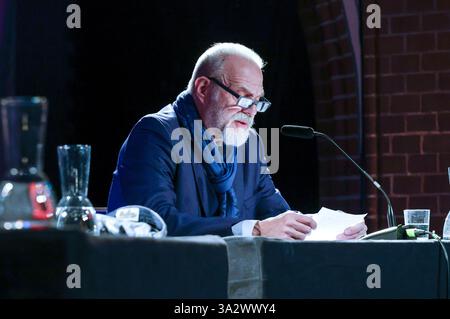 Jan-Gregor Kremp bei der Lit. Colonia 2025 Veranstaltung Twist - Über eine Eskalation auf Hoher SEE a Kulturkirche. Köln, 13.03.2025 *** Jan Gregor Kremp all'evento LIT Cologne 2025 Twist Über eine Eskalation auf Hoher SEE in Kulturkirche Köln, 13 03 2025 foto:XR.xSchmiegeltx/xFuturexImagex twist 5335 Foto Stock