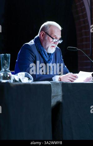 Jan-Gregor Kremp bei der Lit. Colonia 2025 Veranstaltung Twist - Über eine Eskalation auf Hoher SEE a Kulturkirche. Köln, 13.03.2025 *** Jan Gregor Kremp all'evento LIT Cologne 2025 Twist Über eine Eskalation auf Hoher SEE in Kulturkirche Köln, 13 03 2025 foto:XR.xSchmiegeltx/xFuturexImagex twist 5332 Foto Stock