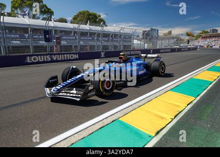 Melbourne, Australia. 14 marzo 2025. Carlos Sainz di Spagna guida la (55) Williams Racing FW47 Mercedes durante le prove davanti al Gran Premio di F1 d'Australia sul circuito Albert Park Grand Prix. Credito: SOPA Images Limited/Alamy Live News Foto Stock
