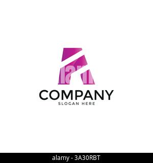 Lettera moderna simbolo del logo, design astratto del branding aziendale. Illustrazione Vettoriale