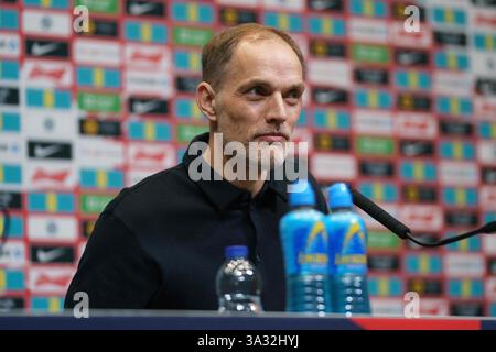 Londra, Regno Unito. 14 marzo 2025. Thomas Tuchel, Manager of England durante la Thomas Tuchel Media Conference al Wembley Stadium, Londra, Inghilterra, Regno Unito il 14 marzo 2025 Credit: Dylan Hepworth/Every Second Media Credit: Every Second Media/Alamy Live News Foto Stock