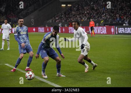 Bundesliga MD25: Eintracht Frankfurt vs Union Berlin, Deutsche Bank Park. Foto Stock