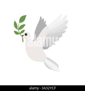 immagine vettoriale dell'icona del simbolo dell'emoji animale dove bird peace Illustrazione Vettoriale