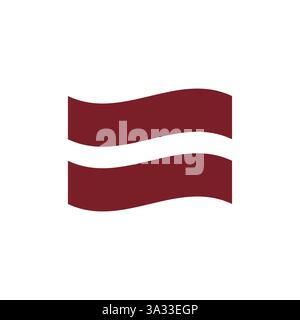 illustrazione vettoriale dell'icona del simbolo emoji della bandiera della lettonia Illustrazione Vettoriale