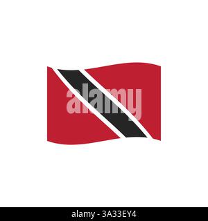 illustrazione vettoriale dell'icona del simbolo emoji della bandiera di trinidad e tobago Illustrazione Vettoriale