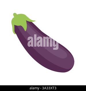 simbolo emoji melanzane simbolo icona vettoriale illustrazione vegetale Illustrazione Vettoriale