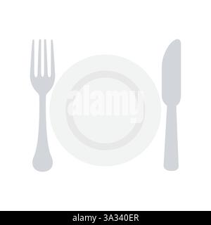 illustrazione vettoriale dell'icona con il simbolo dell'emoji per la cena Illustrazione Vettoriale
