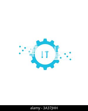 Vettore del logo della tecnologia blu, design del logo Tech Illustrazione Vettoriale