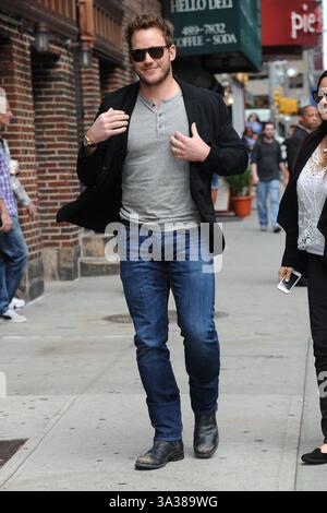 29 luglio 2014 - New York, NY, USA - 29 luglio 2014 New York City..Chris Pratt registra un'apparizione al Late Show con David Letterman il 29 luglio 2014 a New York City (immagine di credito: © Kristin Callahan - Ace Pictures/Ace Pictures/ZUMA Wire) Foto Stock