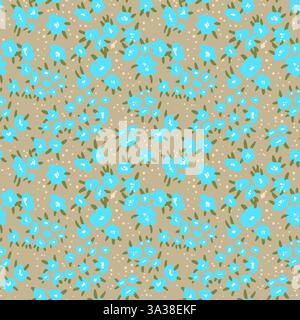 Motivo floreale senza cuciture basato su ornamenti artistici folklor tradizionali. Fiori colorati su sfondo colorato. Stile scandinavo. Stile nordico svedese Illustrazione Vettoriale