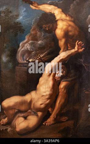 Peter Paul Rubens pittura; Rubens, 'Caino uccidendo Abel' 1608-09; XVII secolo pittura di scena biblica di fratricide e omicidio; Caino e Abele. Foto Stock