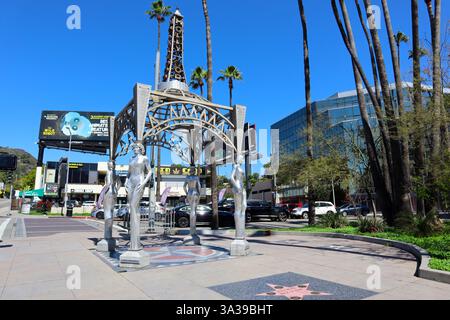 Hollywood, Four Ladies of Hollywood, iconica scultura presso l'incrocio di Hollywood Boulevard e la Brea Avenue Foto Stock