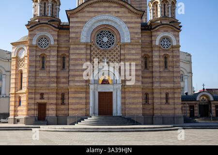 La bellissima Cattedrale di Cristo Salvatore, una chiesa ortodossa serba nel centro di Banja Luka nella Republika Srpska in Bosnia ed Erzegovina. Foto Stock