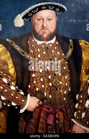Ritratto di Enrico VIII di Hans Holbein appeso a Palazzo Barberini a Roma Foto Stock