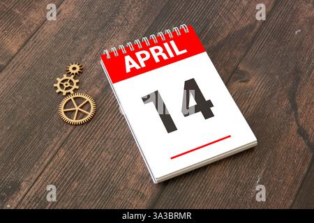 Aprile 2024. Risoluzione, strategia, soluzione, obiettivo, affari e vacanze. Data - mese aprile 2024. Pagina del calendario mensile annuale - aprile 2024 Foto Stock