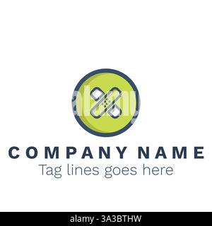 Design del logo medico completamente modificabile Illustrazione Vettoriale