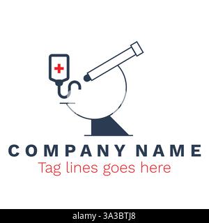 Design del logo medico completamente modificabile Illustrazione Vettoriale