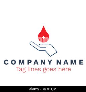 Design del logo medico completamente modificabile Illustrazione Vettoriale