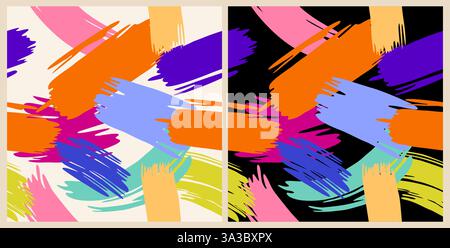 Moderno motivo senza cuciture con pennellate brillanti Illustrazione Vettoriale