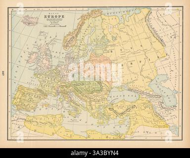 Europa dalla Guerra dei trent'anni alla Rivoluzione francese 1648-1789 CLARE/CRAM mappa 1894 Foto Stock