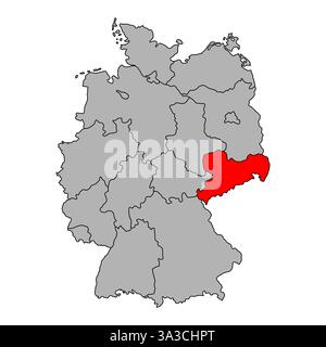 Germania mappa icona della Sassonia, geografia concetto vuoto, grafico isolato sfondo vettoriale illustrazione . Illustrazione Vettoriale