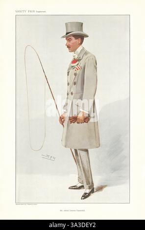 FUMETTO DI SPIONAGGIO "Mr Alfred Gwynne Vanderbilt" uomo d'affari USA 1907 Foto Stock