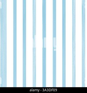 Strisce di colore blu e blu. Illustrazione ad acquerello realizzata con la mano digitale. Graziose strisce, clipart per decorazione e design. Schema semplice e senza interruzioni Foto Stock