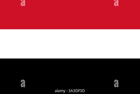 Bandiera nazionale dello Yemen. Illustrazione vettoriale Illustrazione Vettoriale