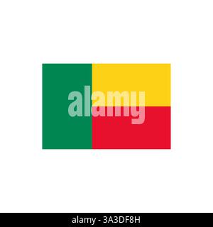 Bandiera nazionale del paese del Benin illustrazione vettoriale isolata su bianco Illustrazione Vettoriale