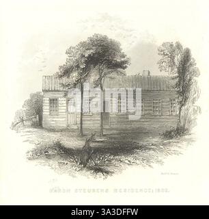 Casa di Friedrich Wilhelm von Steuben nel 1802, Steuben, New York 1850 stampa Foto Stock