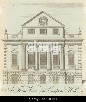 Vista frontale di Coopers Hall, Bristol. Ora la stampa dell'Old Vic Theatre 1789 Foto Stock