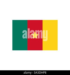 Bandiera nazionale del Camerun illustrazione vettoriale isolata su bianco Illustrazione Vettoriale