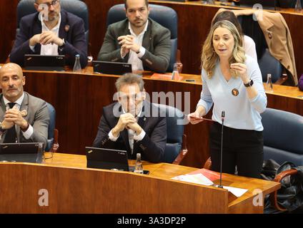 Madrid, 6 marzo 2025. Sessione plenaria dell'Assemblea di Madrid con la sessione di supervisione del governo di Isabel Díaz Ayuso. Foto: Jaime García. ARCHDC. Crediti: Album / Archivo ABC / Jaime García Foto Stock