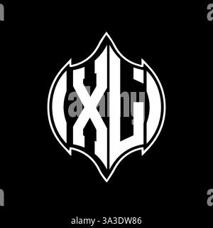 Design esclusivo XL con iniziali geometriche astratte e moderne, lettera vettoriale e logo. Illustrazione Vettoriale