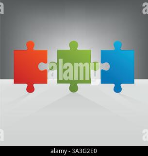 Rompicapo con ombre lunghe Illustrazione Vettoriale