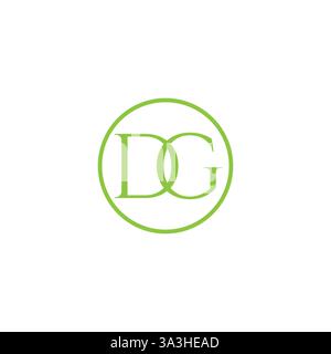 Logo lettera DG iniziale con modello vettoriale Creative Modern Business Typography. Logo DG Creative Modern Minimal Alphabet D G iniziale lettera Mono Illustrazione Vettoriale