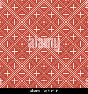 motivo giapponese senza cuciture a rombo e a strappo profilo piatto con colore rosso. illustrazione vettoriale Illustrazione Vettoriale
