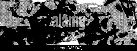 Una texture astratta in bianco e nero che presenta forme organiche uniche e design creativi Foto Stock