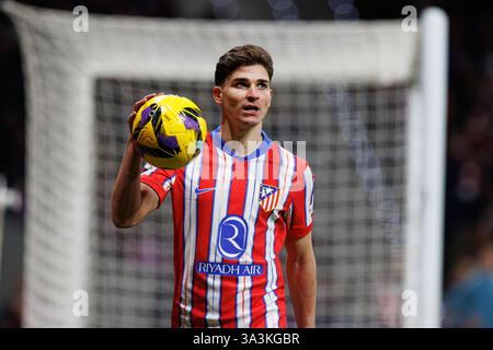 Madrid, Spagna. 16 marzo 2025. Julian Alvarez (Atletico de Madrid) visto durante la partita LaLiga EASPORTS tra l'Atletico de Madrid e il Barcellona. Maciej Rogowski/Alamy Live News Foto Stock