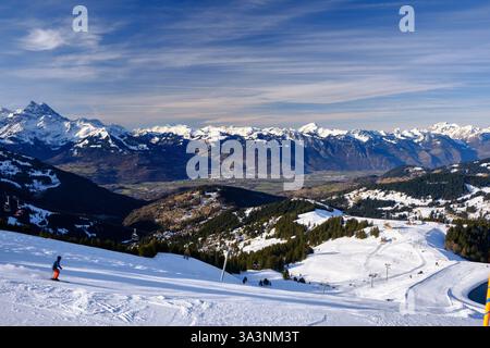 Stazione sciistica di Villars, Vaud, Svizzera Foto Stock