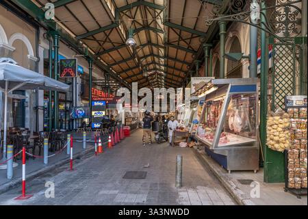 Il mercato municipale centrale di Atene, Grecia Foto Stock