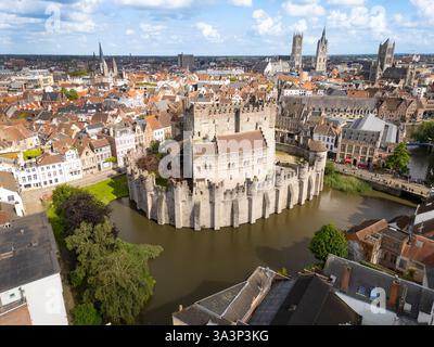 Castello dei conti, Gravensteen, Gand, Belgio Foto Stock